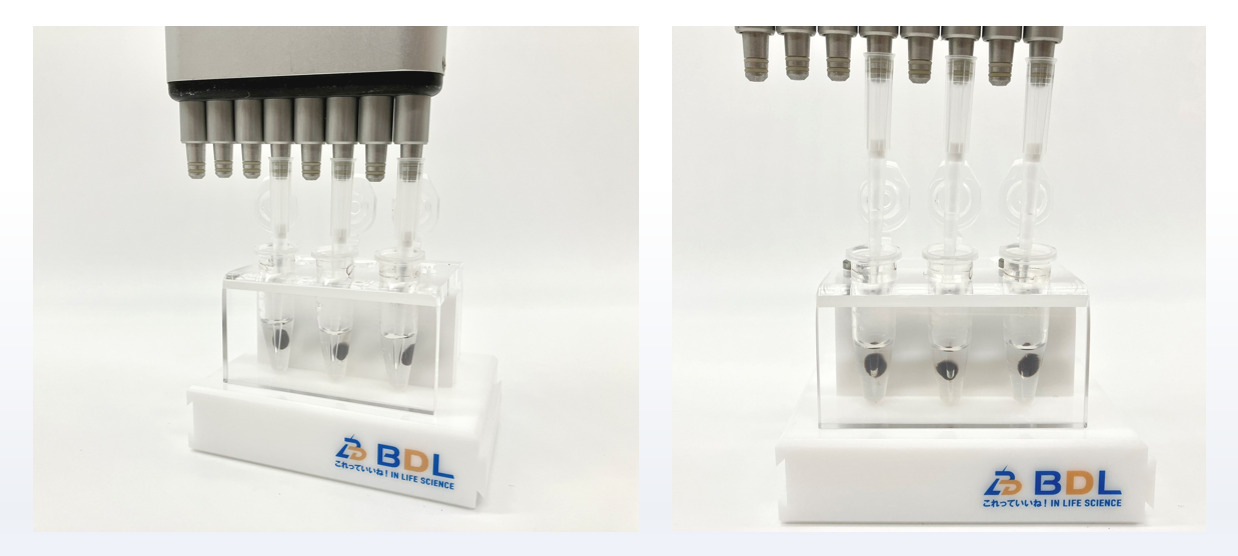 Magtrap handling by a multichannel pipette